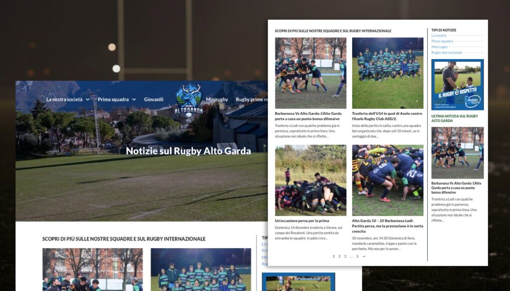 Progetto  Sito Web Rugby Alto Garda 2